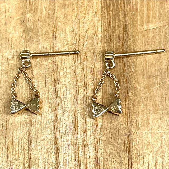 PonteVecchio - ポンテヴェキオ k18PG ダイヤ リボン ピアス 1.26g
