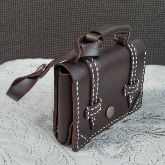 2個セット　バッグ型【カードケース・名刺入れ】本革手縫い