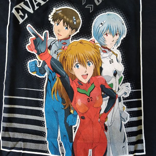 海外オフィシャル 新世紀エヴァンゲリオン Tシャツ XL 黒 アニメTシャツ *