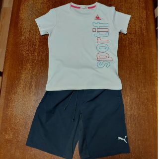 ルコックスポルティフ(le coq sportif)のルコックTシャツ　&　PUMAハーフパンツ(Tシャツ/カットソー)