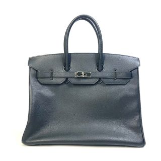 エルメス(Hermes)のエルメス HERMES バーキン35 SV金具 ハンドバッグ エプソン □M刻刻 ブラック(ハンドバッグ)