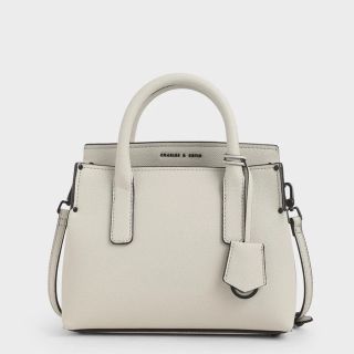 チャールズアンドキース(Charles and Keith)のストラクチャード ダブルトップハンドルトート (ハンドバッグ)