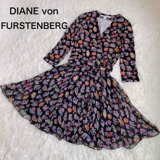 ダイアンフォンファステンバーグ(DIANE von FURSTENBERG)の人気☆ダイアンフォンファステンバーグ ラップワンピース シルク ボタニカル(ひざ丈ワンピース)