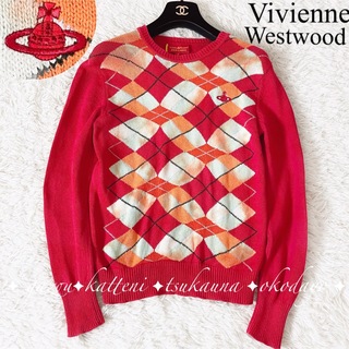 ヴィヴィアンウエストウッド(Vivienne Westwood)のヴィヴィアンウェストウッド オーブワンポイント刺繍 総柄 コットン100%ニット(ニット/セーター)