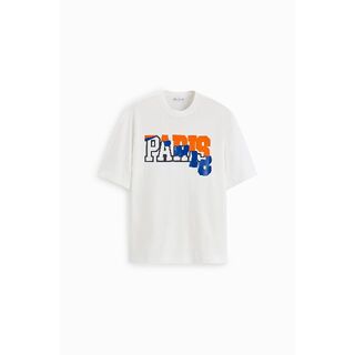 ザラ(ZARA)の4月だけ値下げ! ZARA MAN スローガンプリントTシャツ ホワイト(Tシャツ/カットソー(半袖/袖なし))