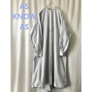 アズノウアズ(AS KNOW AS)のAS KNOW AS アズノゥアズ ノーカラー シャンブレー ロングワンピース(ロングワンピース/マキシワンピース)