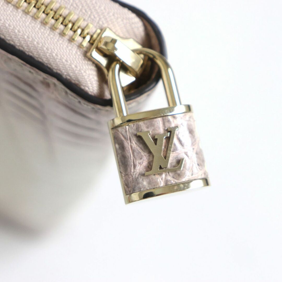 極美品▼LOUIS VUITTON ルイヴィトン N99305 カデナ ジッピーウォレット サハラ クロコダイルレザー 長財布 白×茶 仏製 箱・袋付き