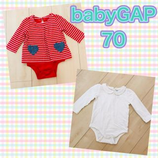 ベビーギャップ(babyGAP)のベビーギャップ　長袖ロンパース　トップス(ロンパース)