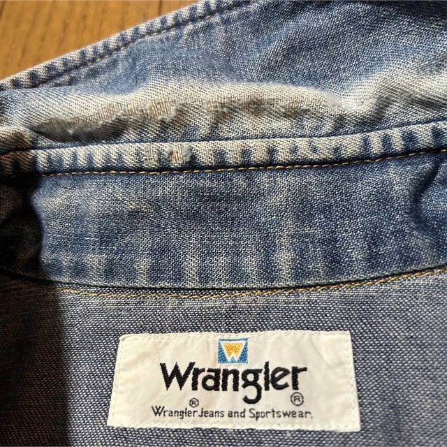 Wrangler(ラングラー)の要サイズ確認！細身M相当 ラングラー 古着長袖ウエスタンデニムシャツ メンズのトップス(シャツ)の商品写真