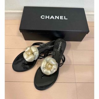 CHANEL - シャネル カメリア ビーチサンダル 38 24cmの通販｜ラクマ