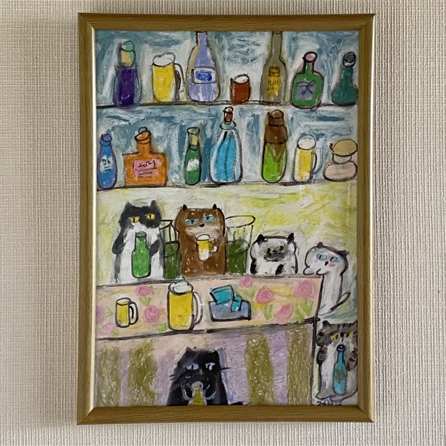 絵画。壁掛け絵原画手描き【楽しいビールパーティー】03 絵画。壁掛け絵原画手描き【楽しいビールパーティー】03