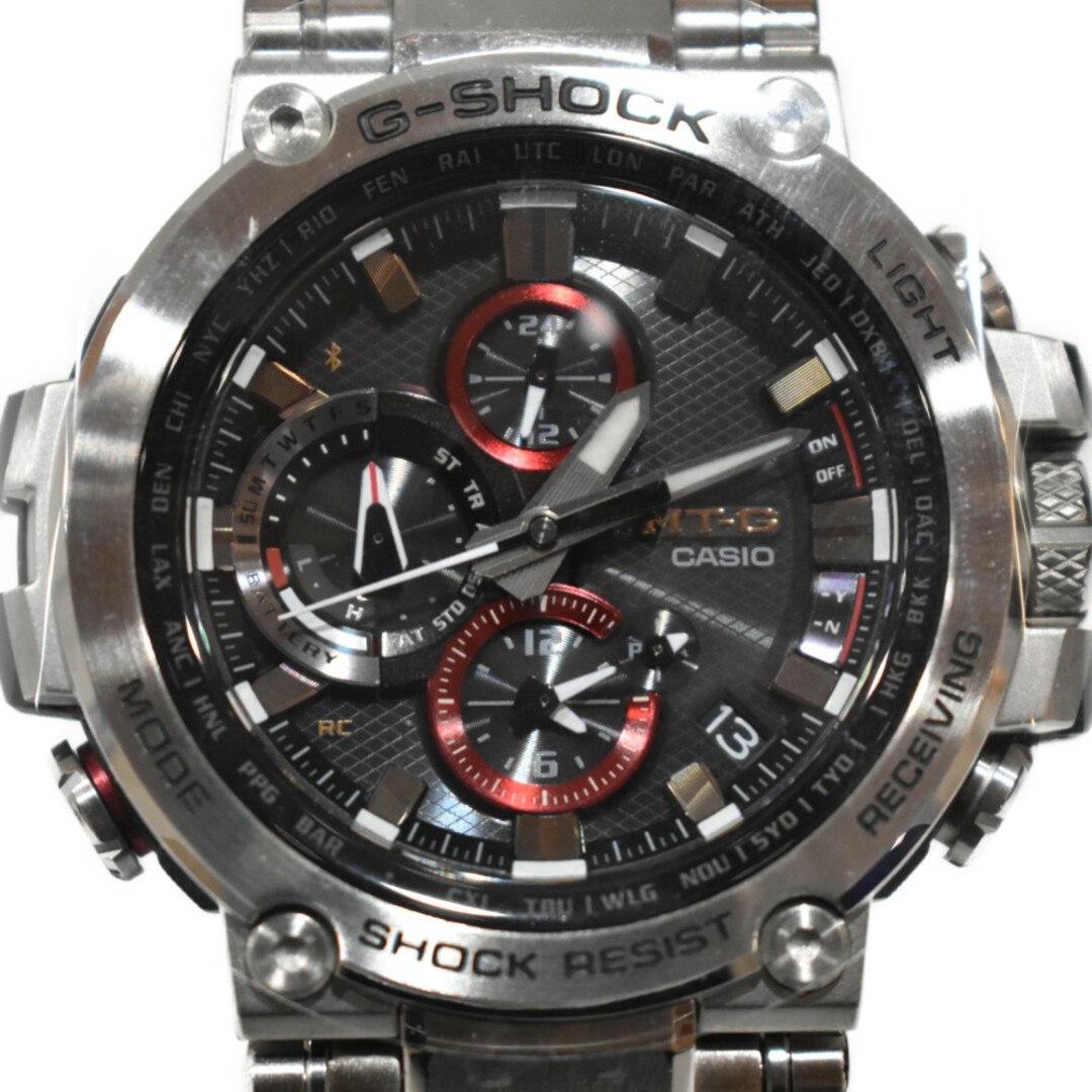 時計【美品★品】 CASIO
G-SHOCK MTG-B1000D-1AJF 無垢バンド、レイヤーコンポジットバンド、ワンプッシュ三つ折れ式中留 ソーラー電波 腕時計　メンズ　人気　定番　おしゃれ　メタル　耐衝撃構造　ギフト　プレゼント包装可松山久万ノ台店