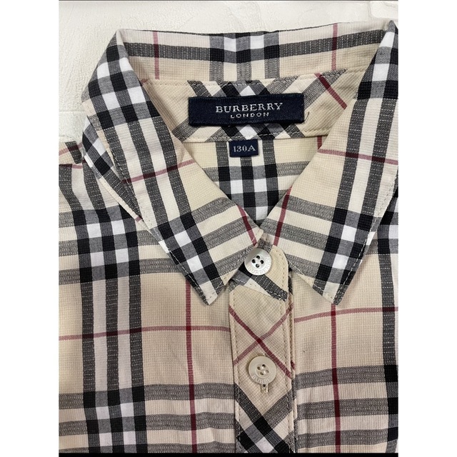 BURBERRY(バーバリー)の専用です。極美品！バーバリー　シャツワンピース　130 キッズ/ベビー/マタニティのキッズ服女の子用(90cm~)(ワンピース)の商品写真