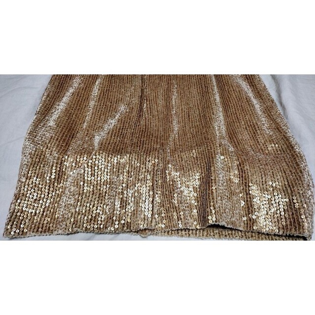極美品♥pianoforte♥ピアノフォルテ♥総スパンコール♥ワンピース♥茶