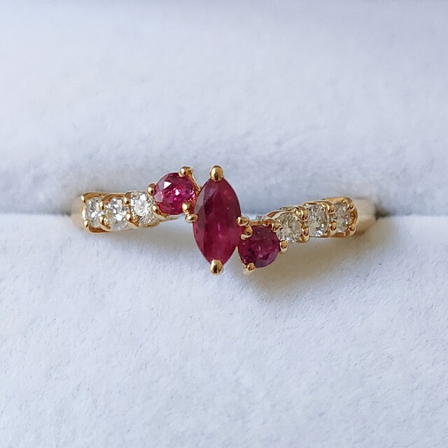 ダイヤモンド×ルビー リング K18YG 0.33ct 0.14ct 2.6g cinema.sk