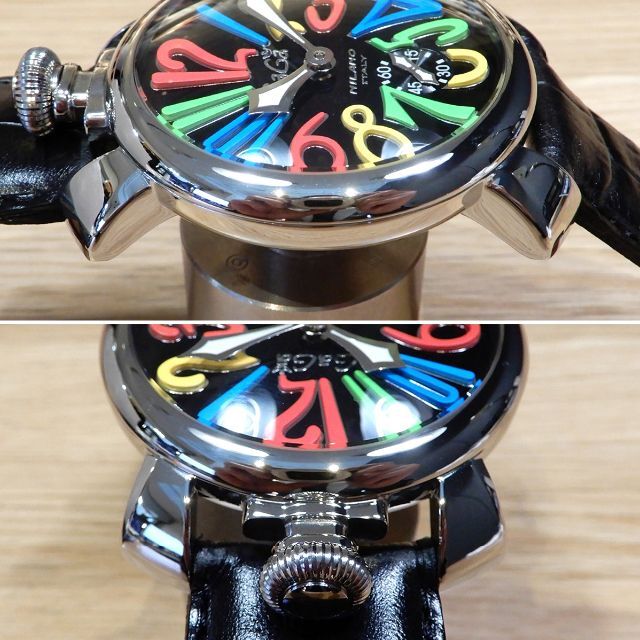 GaGa MILANO(ガガミラノ)の未使用 ガガミラノ 現行 マヌアーレ48 手巻き メンズ 腕時計 SS ブラック メンズの時計(腕時計(アナログ))の商品写真