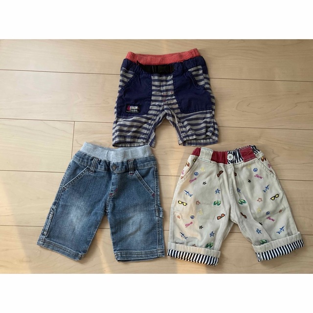 JUNK STORE(ジャンクストアー)の【美品】キッズ　子供　短パン　ハーフパンツ　3枚セット　95cm キッズ/ベビー/マタニティのキッズ服男の子用(90cm~)(パンツ/スパッツ)の商品写真