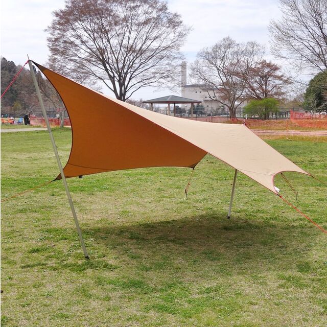 美品 テンマクデザイン tent-Mark DESIGNS TULSATIME ムササビウイング 13FT “焚き火”バージョン MF-TC15 ウイングタープ キャンプ アウトドア