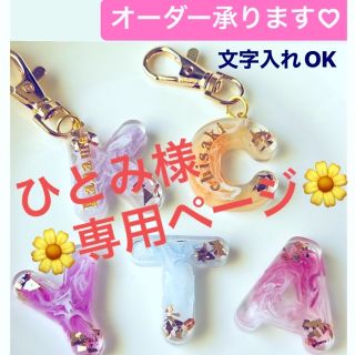 【名前入れ無料】レジン　イニシャルキーホルダー　名前入りキーホルダー　(バッグチャーム)