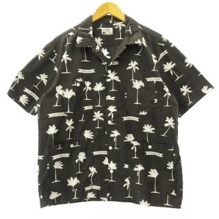 スタンダードカリフォルニア(STANDARD CALIFORNIA)の近年 Palm Tree shirt シャツ グレー系 ホワイト M IBO37(シャツ)