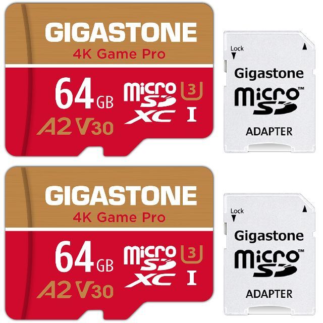 【人気】【5年保証 】Gigastone 64GB マイクロSDカード A2 4