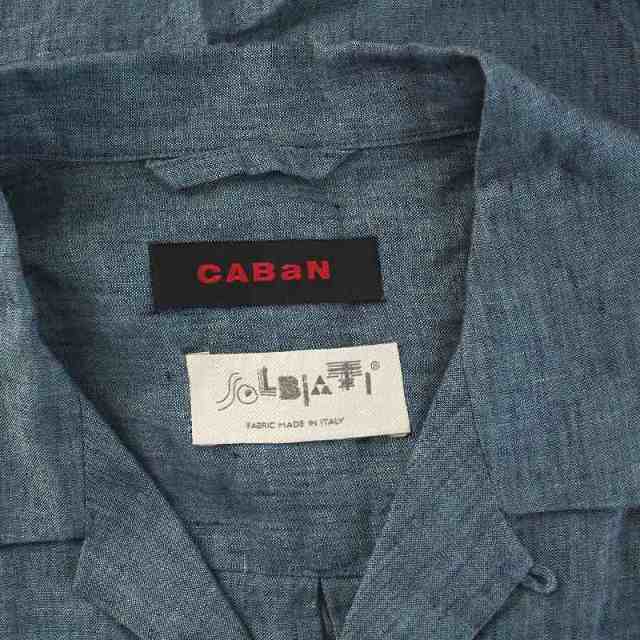 CABaN 20SS リネン オープンカラーシャツ SOLBIATI M 青