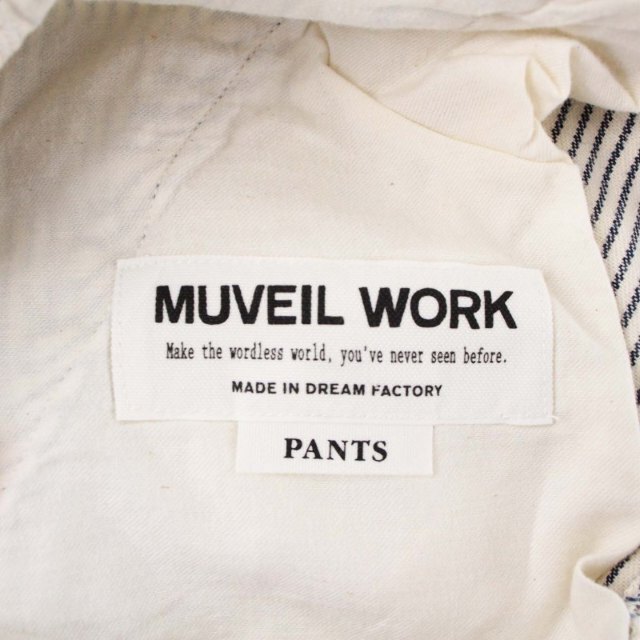 MUVEIL WORK(ミュベールワーク)のMUVEIL WORK ワイドパンツ 36 S 白 ホワイト 紺 ネイビー  レディースのパンツ(その他)の商品写真