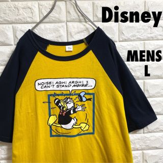 ディズニー(Disney)のディズニー　半袖ラグランTシャツ　ドナルドプリント　メンズLサイズ(Tシャツ/カットソー(半袖/袖なし))