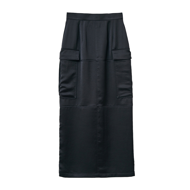 clane SATIN CARGO STRAIGHT SKIRT