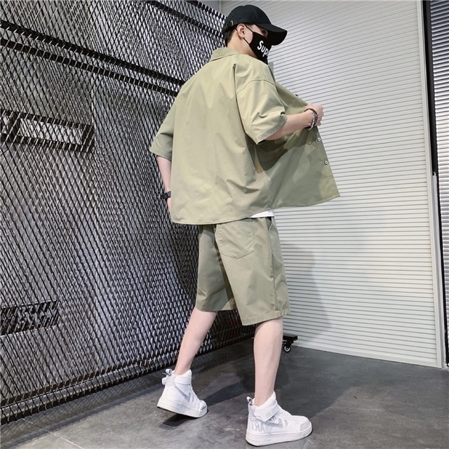 XLサイズ】メンズ トップス 短パン セットアップ 上下セット カーキーの通販 by B/Sshop|ラクマ