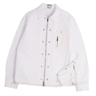 ダークビッケンバーグ(DIRK BIKKEMBERGS)の極美品 ディオールオム×サカイ DIOR HOMME×Sacai ジャケット デニムジャケット 21AW Over Shirt Low Cotton Denim アウター メンズ 52(XL相当) ホワイト(Gジャン/デニムジャケット)