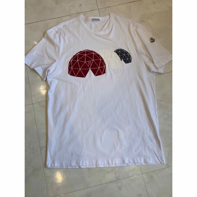 モンクレール Tシャツ ホワイト サイズXL MONCLER 半袖 センター ...