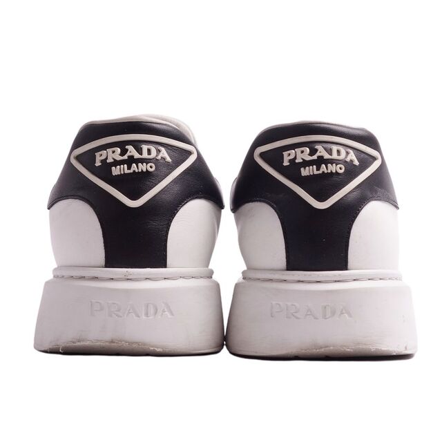 プラダ PRADA スニーカー ローカット トライアングル カーフレザー シューズ 靴 メンズ イタリア製 7(26cm相当) ホワイト