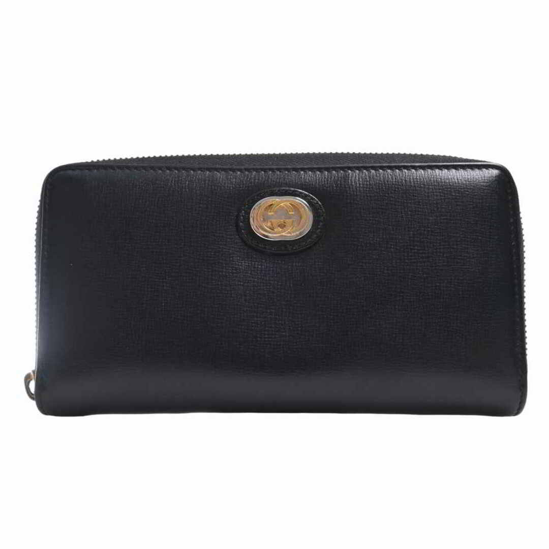 中古】Gucci グッチ インターロッキングG マリーナ レザー ラウンド