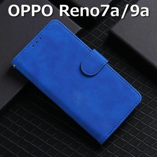 オッポ(OPPO)のOPPO Reno7a / 9a ケース 手帳 ブルー(Androidケース)