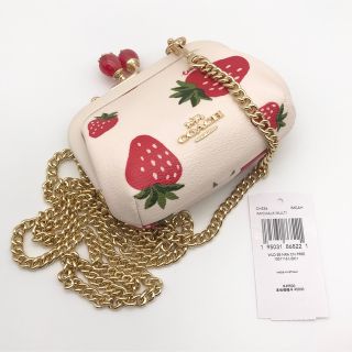 COACH 大人気 ノラ キスロック ワイルド ストロベリー がま口 新品