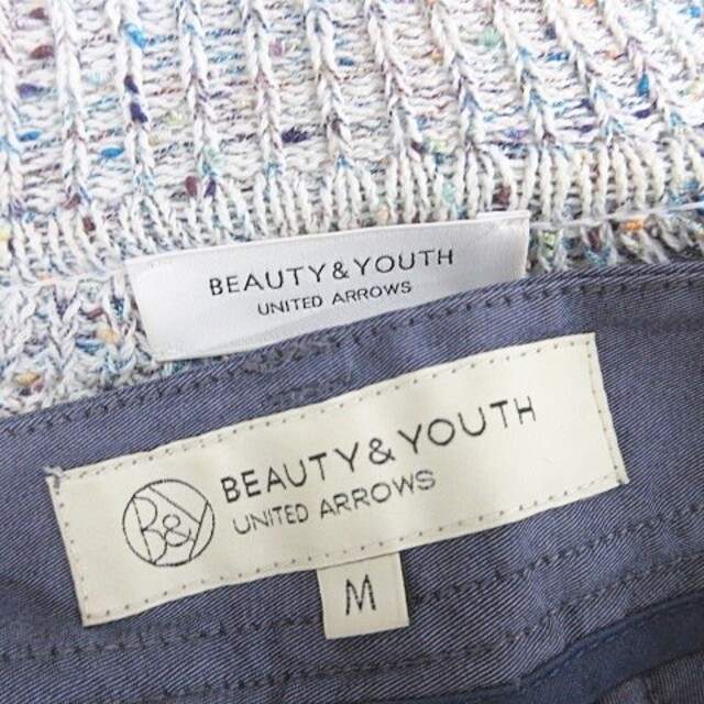 BEAUTY&YOUTH UNITED ARROWS(ビューティアンドユースユナイテッドアローズ)のB&Y ビューティー&ユース ニット パンツ 2枚セット グレー ブルー M レディースのトップス(ニット/セーター)の商品写真