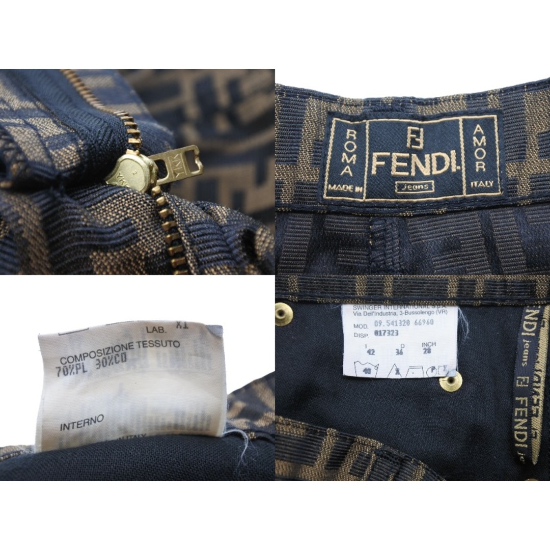 FENDI - 極美品 FENDI フェンディ ズッカ柄 スカート ブラウン ロゴ
