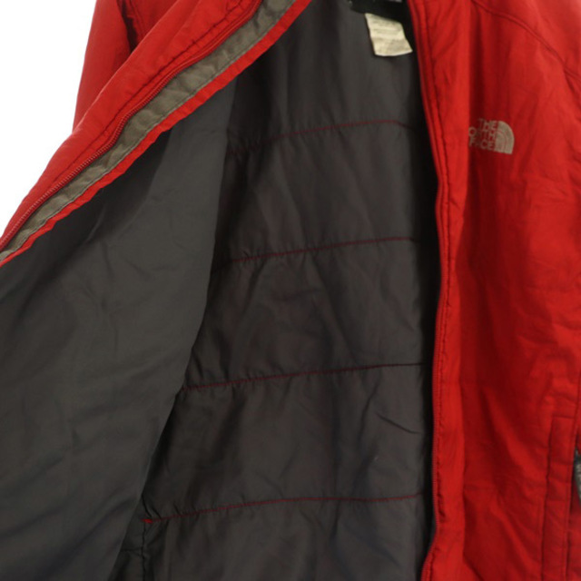 ザノースフェイス 中綿ジャケット ブルゾン ジップアップ ロゴ刺繍 XL 赤