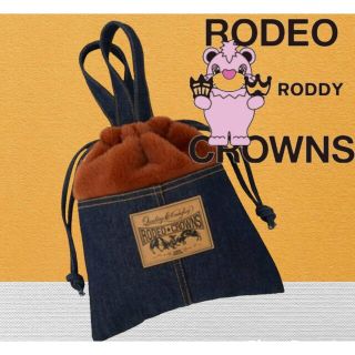 ロデオクラウンズ(RODEO CROWNS)の【美品】ロデオクラウンズ デニムバッグ 巾着バッグ RODEO CROWNS(ハンドバッグ)