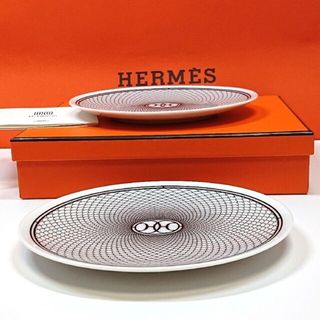 Hermes - エルメス H アッシュデコ パンプレート 白&黒 (14cm) × 2枚
