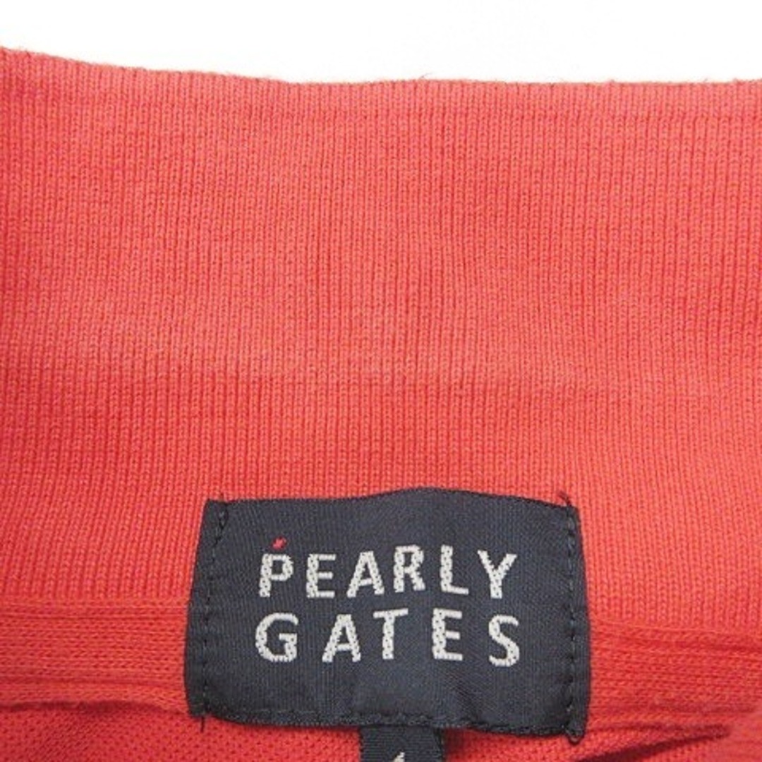 PEARLY GATES(パーリーゲイツ)のパーリーゲイツ PEARLY GATES ポロシャツ 半袖 ロゴ レッド 1 スポーツ/アウトドアのゴルフ(ウエア)の商品写真