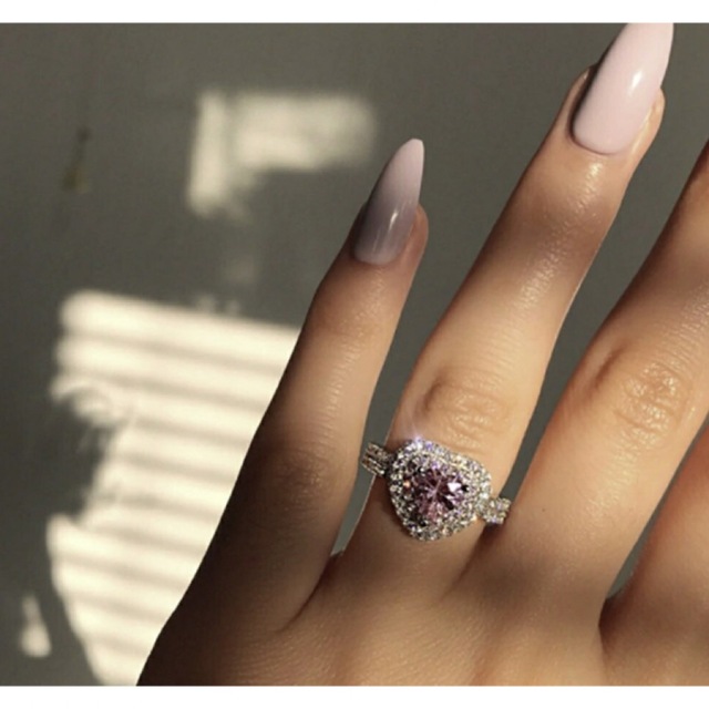 リング ハート ジュエリー ピンク ジルコニア 指輪 シルバー 送料無料 レディースのアクセサリー(リング(指輪))の商品写真