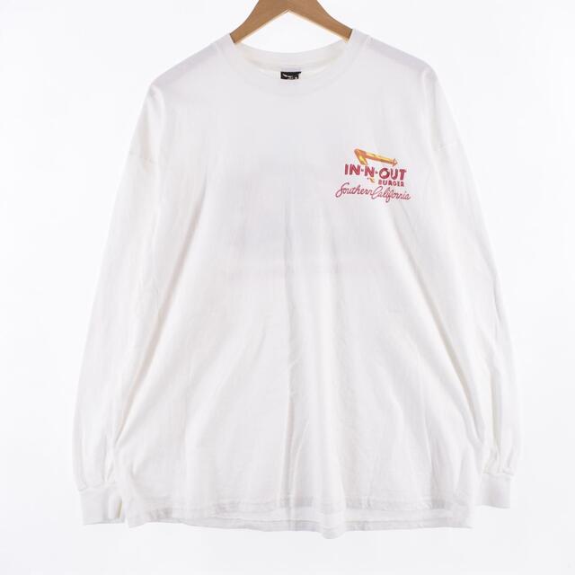 ヘインズ Hanes IN-N-OUT BURGER SOUTHERN CALIFORNIA 両面プリント アドバタイジング ロングTシャツ ロンT メンズXXL /eaa317099