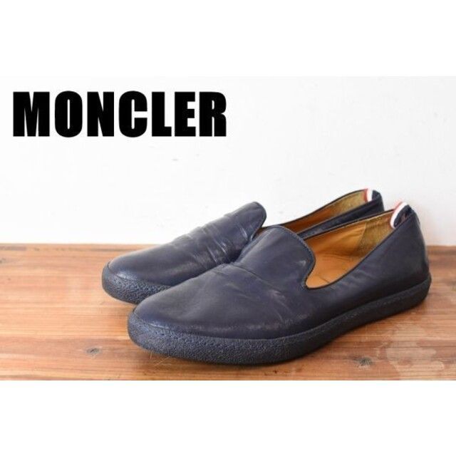 MN AU0014 高級 MONCLER モンクレール レザー スリッポン 最も 21675円