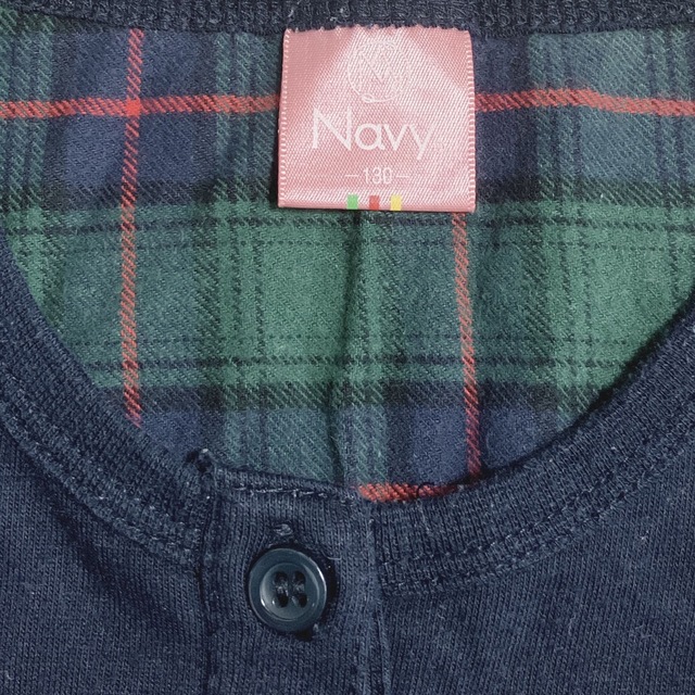 navy natural(ネイビーナチュラル)の130 Navy チュニック　カットソー　ネイビー　チェック キッズ/ベビー/マタニティのキッズ服女の子用(90cm~)(Tシャツ/カットソー)の商品写真