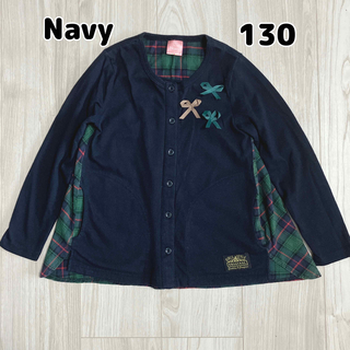 ネイビーナチュラル(navy natural)の130 Navy チュニック　カットソー　ネイビー　チェック(Tシャツ/カットソー)