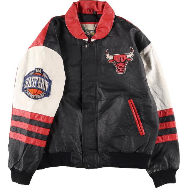 NBA Chicago Bulls シカゴブルズ レザースタジャン ヴィンテージ-