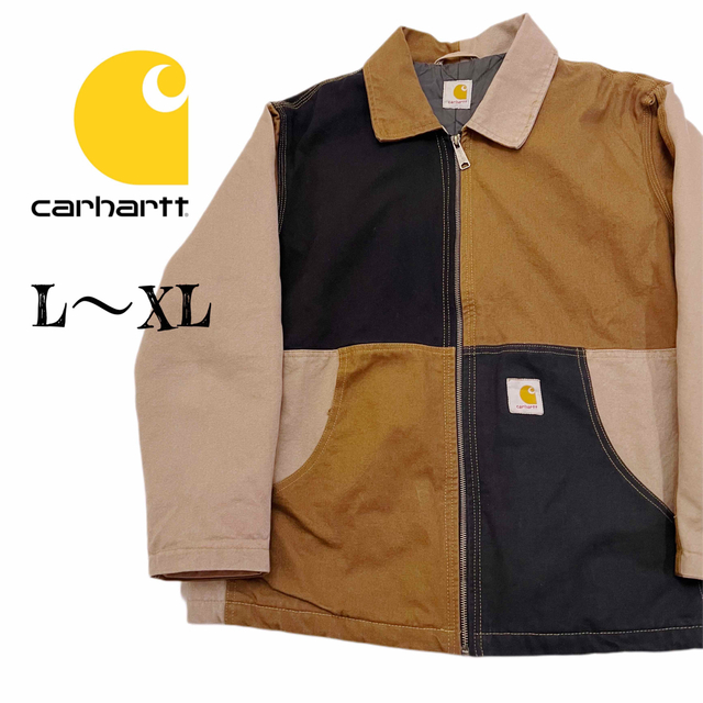 希少★Carhartt カーハート ロゴ刺繍 L相当 パッチワーク カバーオール