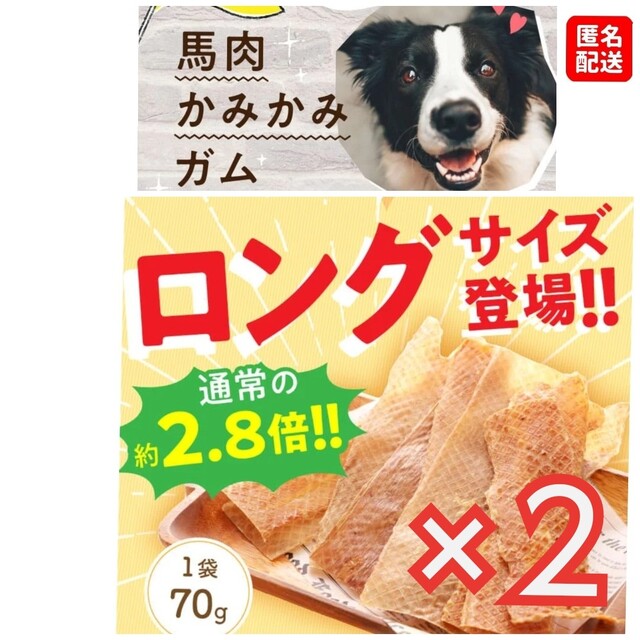 【健康いぬ生活】 馬肉かみかみガム ロングサイズ ×２袋 その他のペット用品(ペットフード)の商品写真